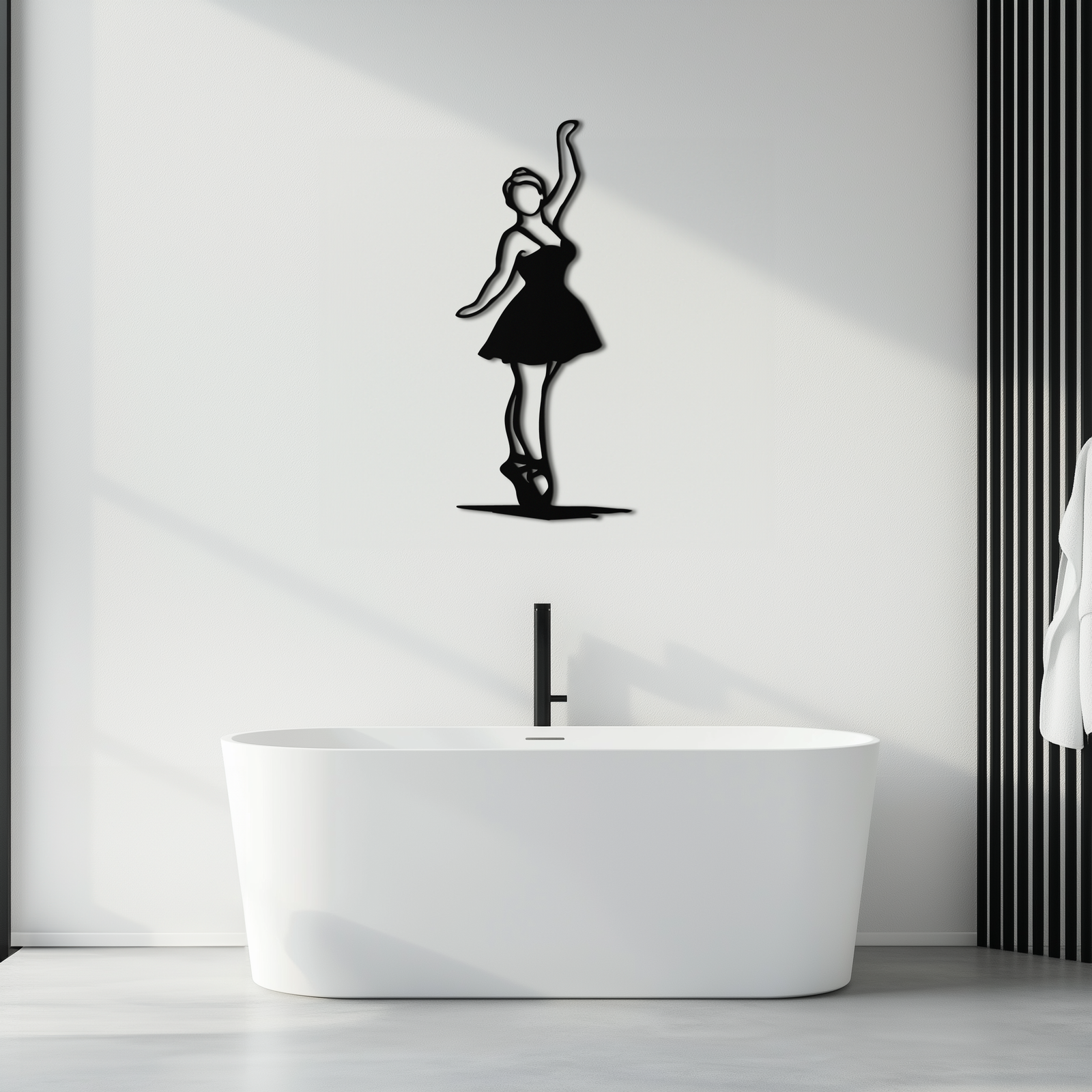 Elegant Ballerina Metal Wall Art – Graceful Dance Silhouette for Home Decor- KAF626
