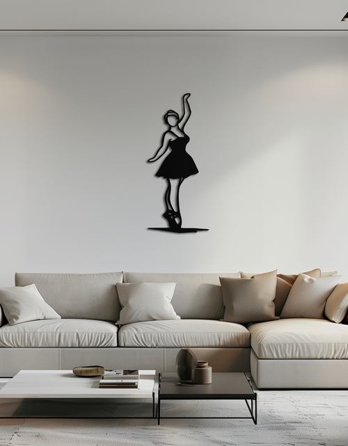 Load image into Gallery viewer, Elegant Ballerina Metal Wall Art – Graceful Dance Silhouette for Home Decor- KAF626
