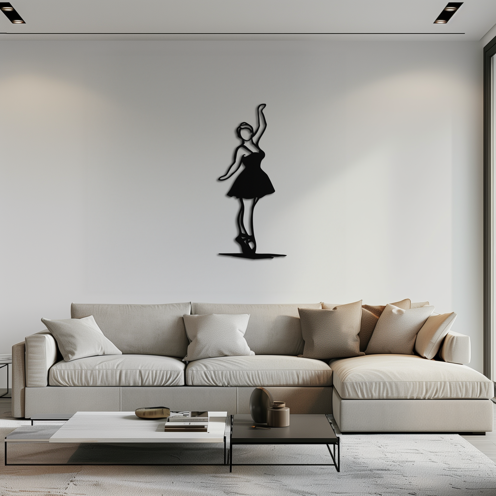 Elegant Ballerina Metal Wall Art – Graceful Dance Silhouette for Home Decor- KAF626