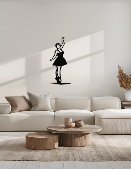 Load image into Gallery viewer, Elegant Ballerina Metal Wall Art – Graceful Dance Silhouette for Home Decor- KAF626
