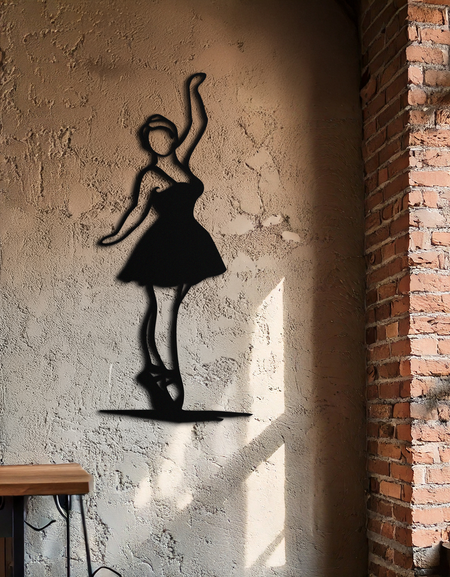 Elegant Ballerina Metal Wall Art – Graceful Dance Silhouette for Home Decor- KAF626