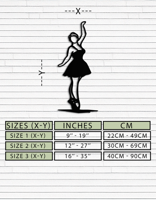 Load image into Gallery viewer, Elegant Ballerina Metal Wall Art – Graceful Dance Silhouette for Home Decor- KAF626
