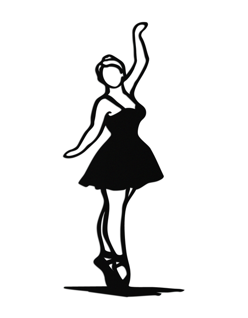 Load image into Gallery viewer, Elegant Ballerina Metal Wall Art – Graceful Dance Silhouette for Home Decor- KAF626
