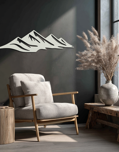 Load image into Gallery viewer, Mountain Silhouette Metal Wall Art – Horizontal Nature-Inspired Panel Decor- KAF627
