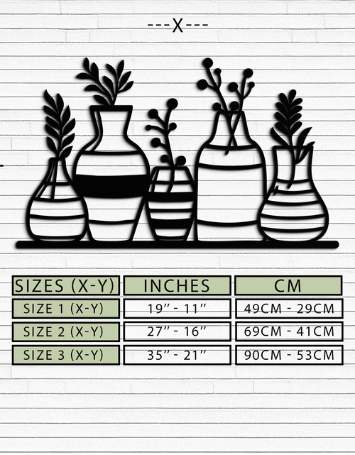 Load image into Gallery viewer, Modern Minimalist Vase Silhouette Metal Wall Art – Geometric Botanical Decor for Living Spaces- KAF631

