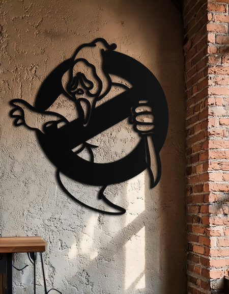 Ghost Scream Inspired Metal Wall Art – Horror Comedy Themed Home Decor Panel- KAF638