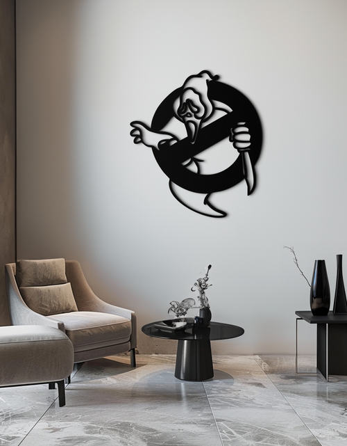Load image into Gallery viewer, Ghost Scream Inspired Metal Wall Art – Horror Comedy Themed Home Decor Panel- KAF638
