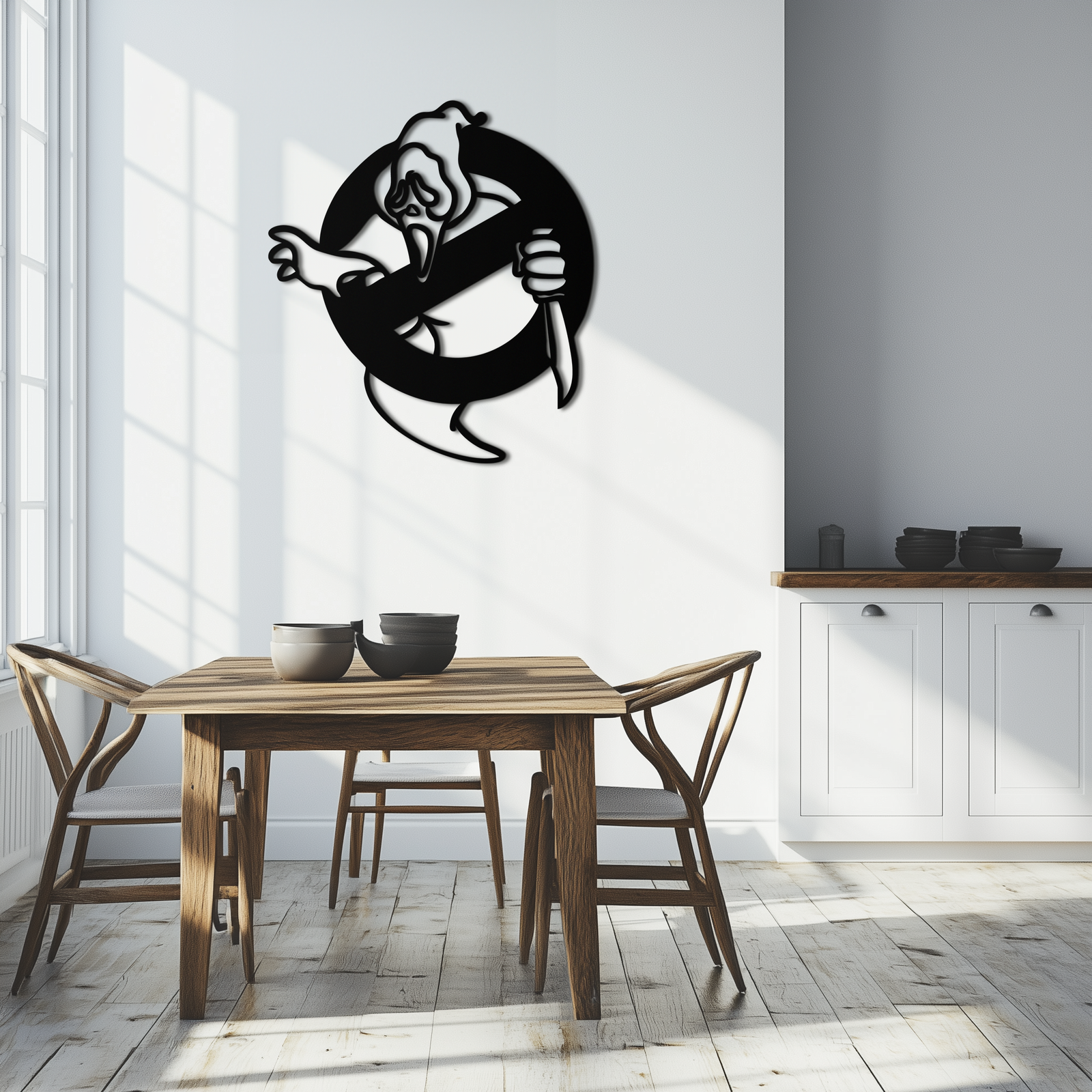 Ghost Scream Inspired Metal Wall Art – Horror Comedy Themed Home Decor Panel- KAF638