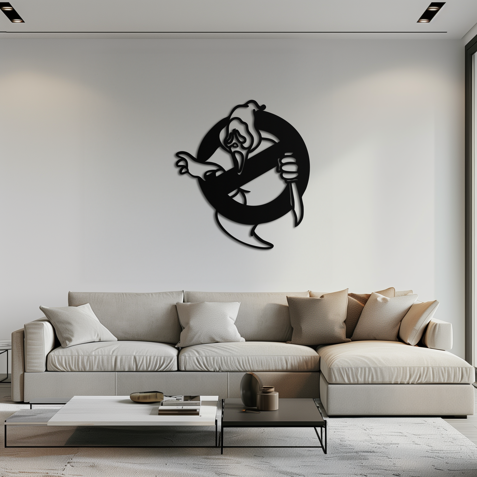 Ghost Scream Inspired Metal Wall Art – Horror Comedy Themed Home Decor Panel- KAF638