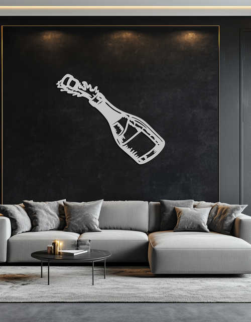 Load image into Gallery viewer, Champagne Bottle Explosion Metal Wall Art – Celebration-Themed Modern Decor for Bars and Kitchens- KAF646
