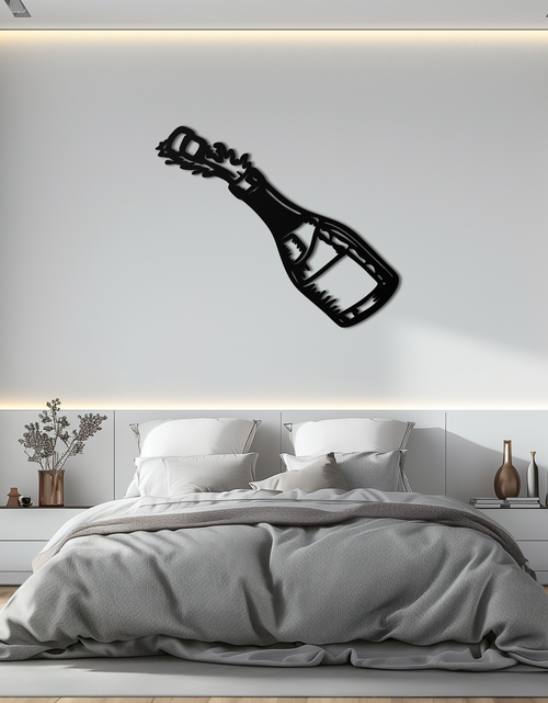 Load image into Gallery viewer, Champagne Bottle Explosion Metal Wall Art – Celebration-Themed Modern Decor for Bars and Kitchens- KAF646
