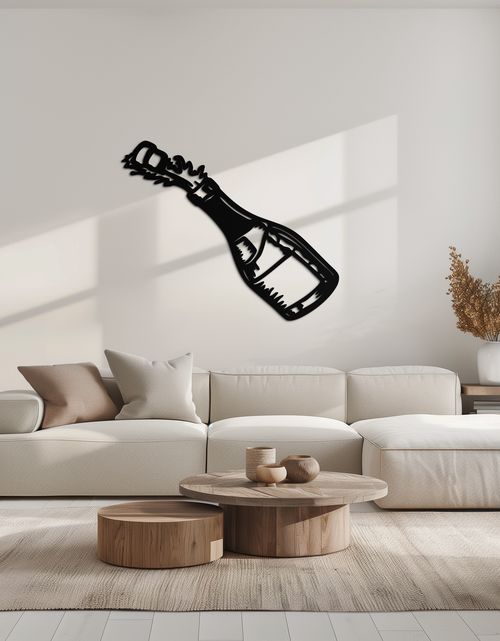 Load image into Gallery viewer, Champagne Bottle Explosion Metal Wall Art – Celebration-Themed Modern Decor for Bars and Kitchens- KAF646
