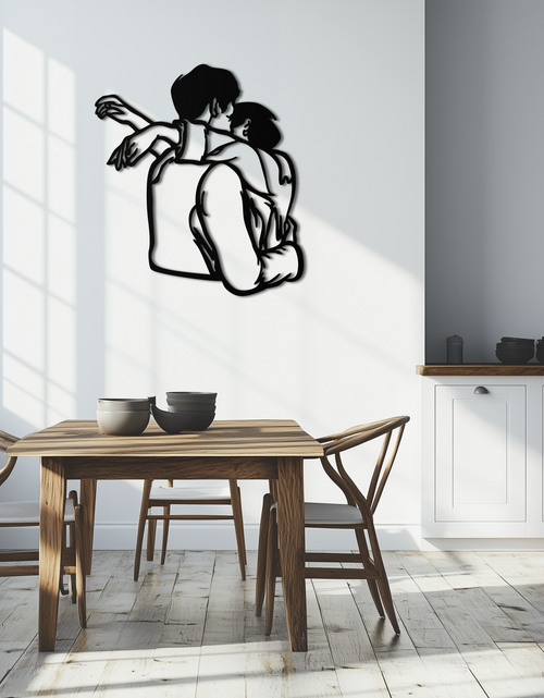 Load image into Gallery viewer, Embracing Couple Metal Wall Art – Romantic Silhouette for Modern Interiors- KAF647
