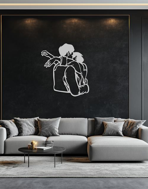 Load image into Gallery viewer, Embracing Couple Metal Wall Art – Romantic Silhouette for Modern Interiors- KAF647
