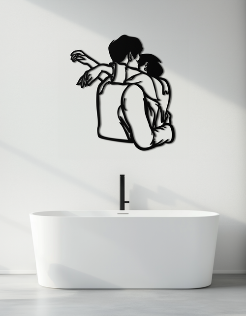 Load image into Gallery viewer, Embracing Couple Metal Wall Art – Romantic Silhouette for Modern Interiors- KAF647
