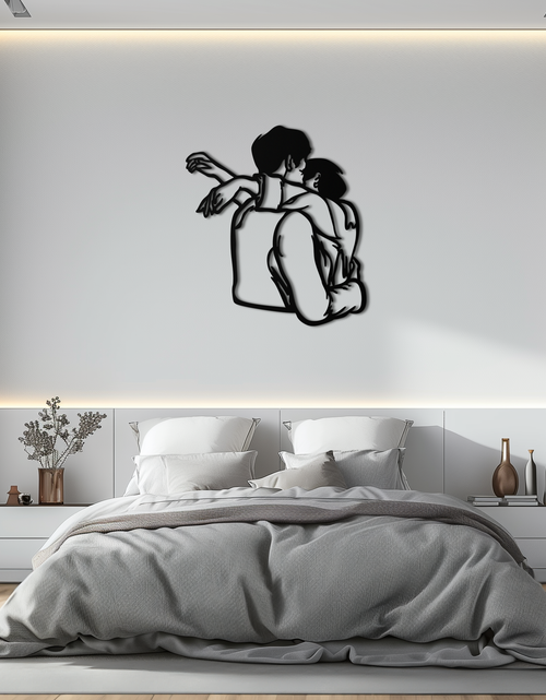 Load image into Gallery viewer, Embracing Couple Metal Wall Art – Romantic Silhouette for Modern Interiors- KAF647
