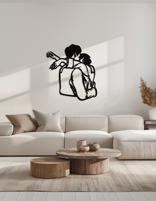 Load image into Gallery viewer, Embracing Couple Metal Wall Art – Romantic Silhouette for Modern Interiors- KAF647
