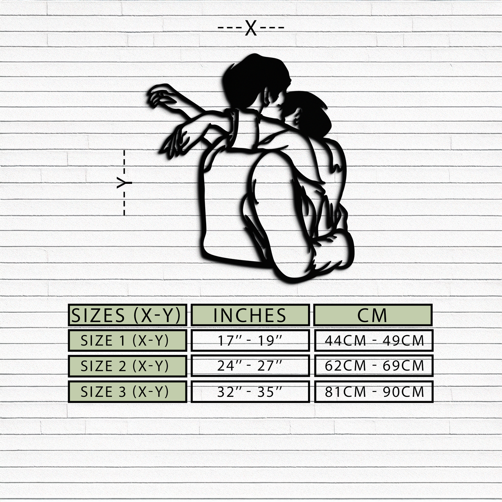 Embracing Couple Metal Wall Art – Romantic Silhouette for Modern Interiors- KAF647