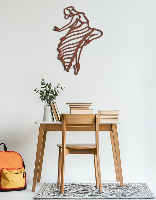 Load image into Gallery viewer, Dancing Woman Metal Wall Art – Graceful Silhouette Décor for Artistic Spaces- KAF648
