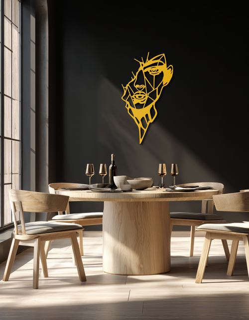 Load image into Gallery viewer, Abstract Line Art Woman Face Metal Wall Art – Modern Feminine Silhouette Decor- KAF650
