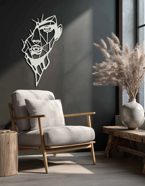 Load image into Gallery viewer, Abstract Line Art Woman Face Metal Wall Art – Modern Feminine Silhouette Decor- KAF650
