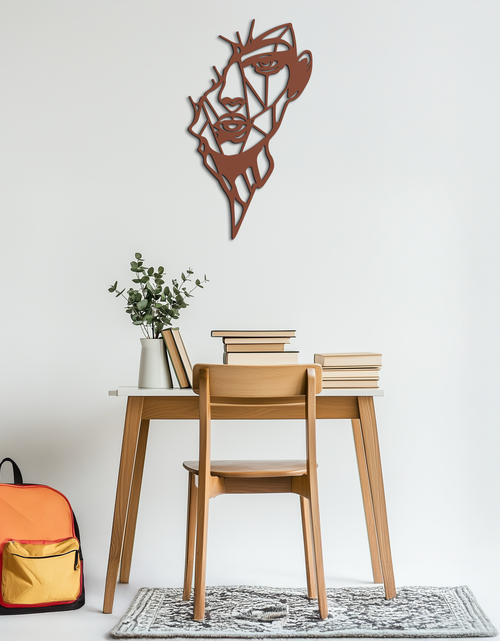 Load image into Gallery viewer, Abstract Line Art Woman Face Metal Wall Art – Modern Feminine Silhouette Decor- KAF650
