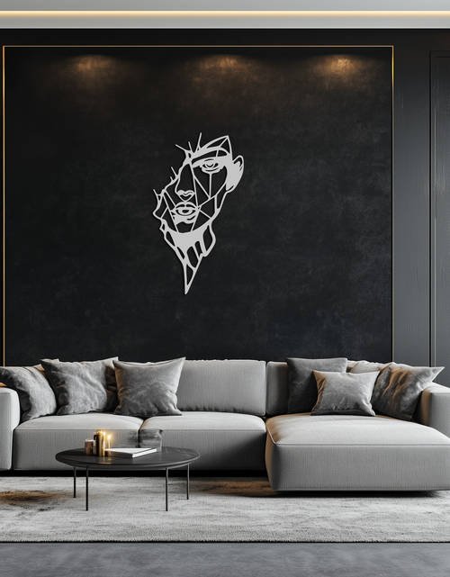 Load image into Gallery viewer, Abstract Line Art Woman Face Metal Wall Art – Modern Feminine Silhouette Decor- KAF650
