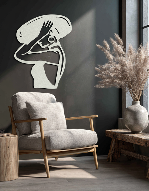 Load image into Gallery viewer, Elegant Woman with Hat Metal Wall Art – Fashion-Inspired Silhouette Décor- KAF651
