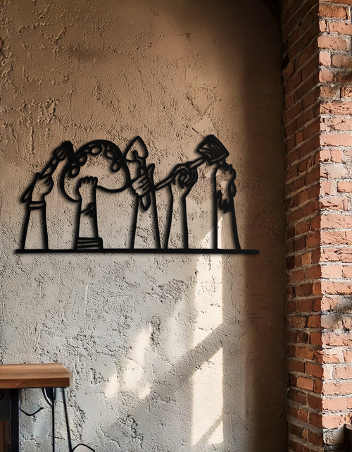Resmi Galeri görüntüleyicisine yükleyin, Boya Fırçaları Metal Duvar Sanatı – Sanatçılar ve Sanat Severler için Yaratıcı Stüdyo Dekoru- KAF652
