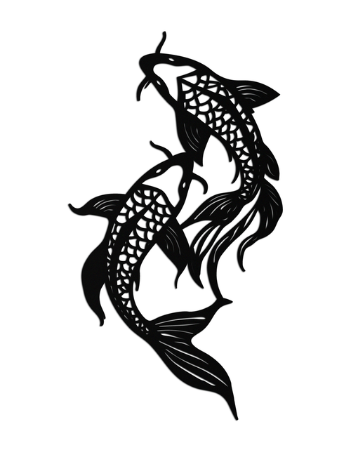 Load image into Gallery viewer, Dual Fish Metal Wall Art – Nature-Inspired Aquatic Silhouette for Modern Interiors- KAF653
