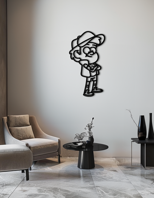 Load image into Gallery viewer, Dipper Pines Metal Wall Art – Gravity Falls-Inspired Silhouette for Fans and Collectors- KAF654
