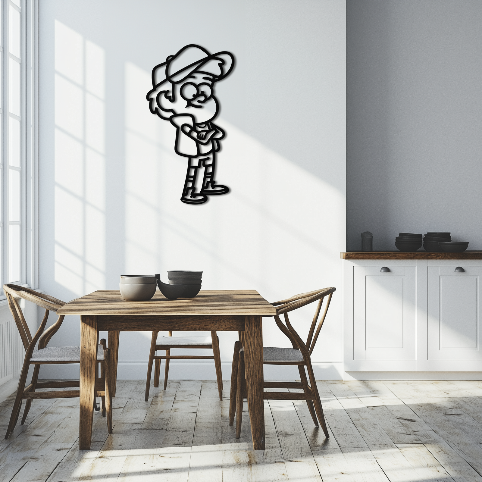 Dipper Pines Metal Wall Art – Gravity Falls-Inspired Silhouette for Fans and Collectors- KAF654