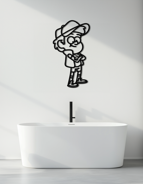 Load image into Gallery viewer, Dipper Pines Metal Wall Art – Gravity Falls-Inspired Silhouette for Fans and Collectors- KAF654
