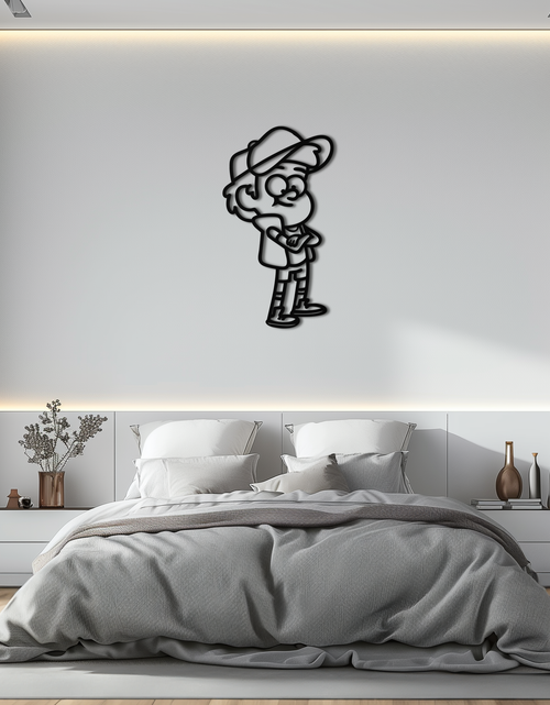 Load image into Gallery viewer, Dipper Pines Metal Wall Art – Gravity Falls-Inspired Silhouette for Fans and Collectors- KAF654
