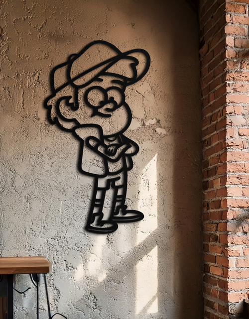 Load image into Gallery viewer, Dipper Pines Metal Wall Art – Gravity Falls-Inspired Silhouette for Fans and Collectors- KAF654
