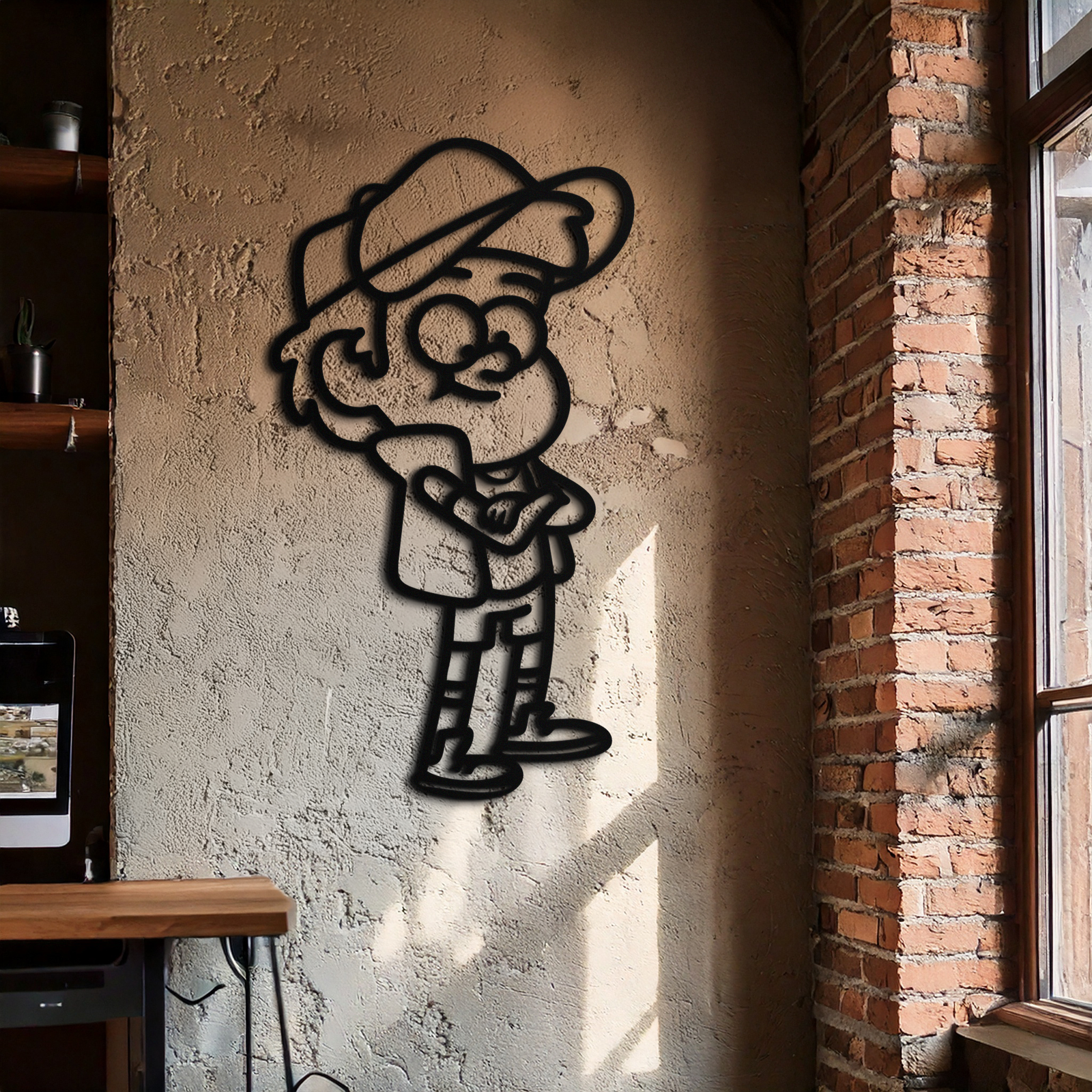 Dipper Pines Metal Wall Art – Gravity Falls-Inspired Silhouette for Fans and Collectors- KAF654