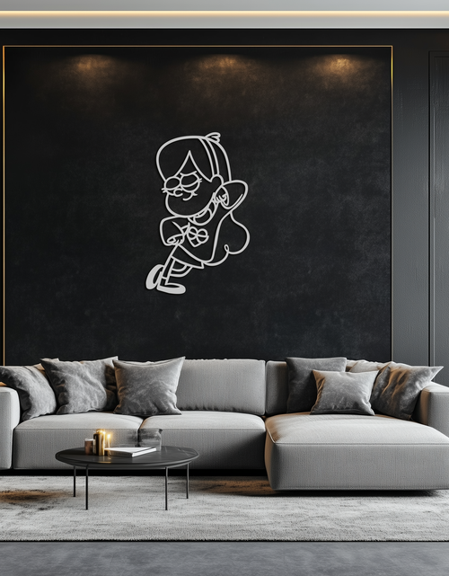 Resmi Galeri görüntüleyicisine yükleyin, Mabel Pines Metal Duvar Sanatı – Hayranlar İçin Gravity Falls&#39;tan Esinlenen Eğlenceli Siluet- KAF655
