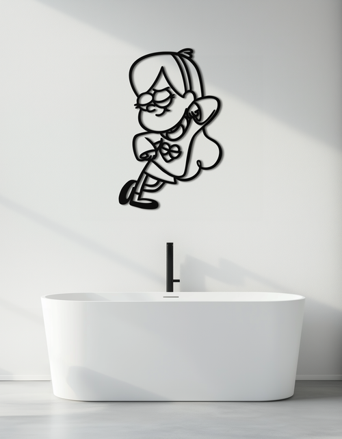 Resmi Galeri görüntüleyicisine yükleyin, Mabel Pines Metal Duvar Sanatı – Hayranlar İçin Gravity Falls&#39;tan Esinlenen Eğlenceli Siluet- KAF655

