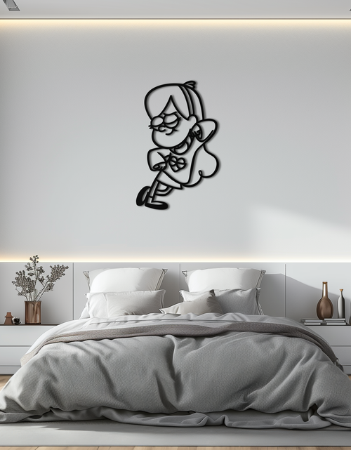 Resmi Galeri görüntüleyicisine yükleyin, Mabel Pines Metal Duvar Sanatı – Hayranlar İçin Gravity Falls&#39;tan Esinlenen Eğlenceli Siluet- KAF655
