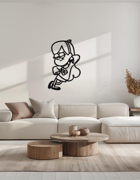 Mabel Pines Metal Duvar Sanatı – Hayranlar İçin Gravity Falls'tan Esinlenen Eğlenceli Siluet- KAF655