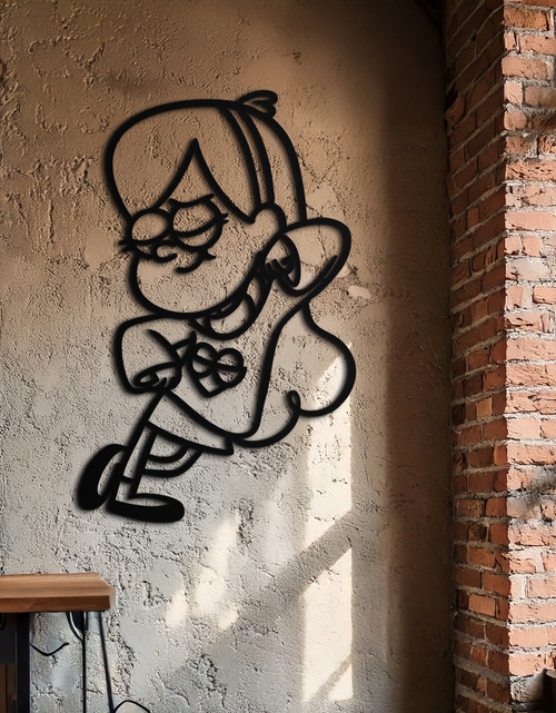 Resmi Galeri görüntüleyicisine yükleyin, Mabel Pines Metal Duvar Sanatı – Hayranlar İçin Gravity Falls&#39;tan Esinlenen Eğlenceli Siluet- KAF655
