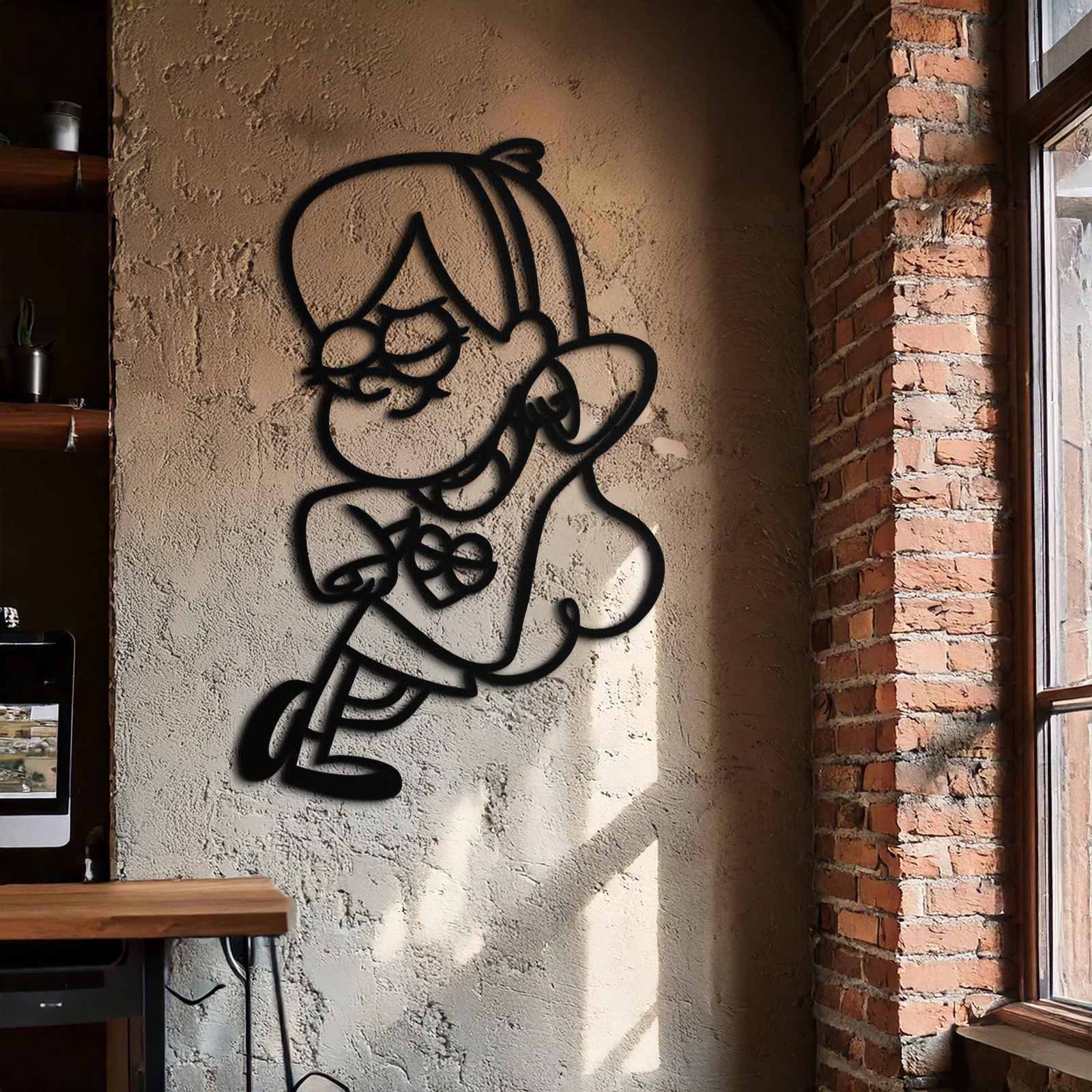Mabel Pines Metal Duvar Sanatı – Hayranlar İçin Gravity Falls'tan Esinlenen Eğlenceli Siluet- KAF655