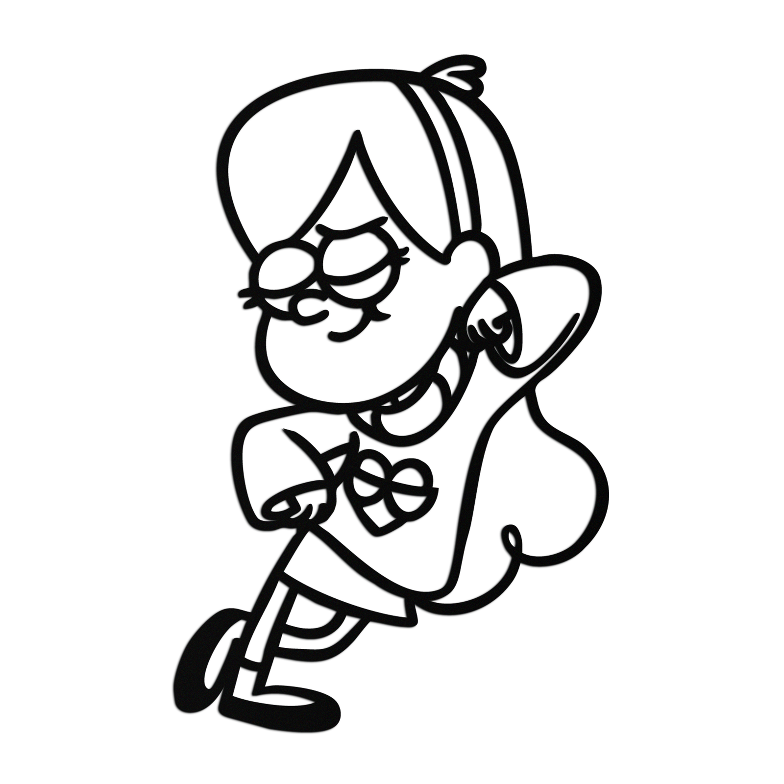 Mabel Pines Metal Duvar Sanatı – Hayranlar İçin Gravity Falls'tan Esinlenen Eğlenceli Siluet- KAF655