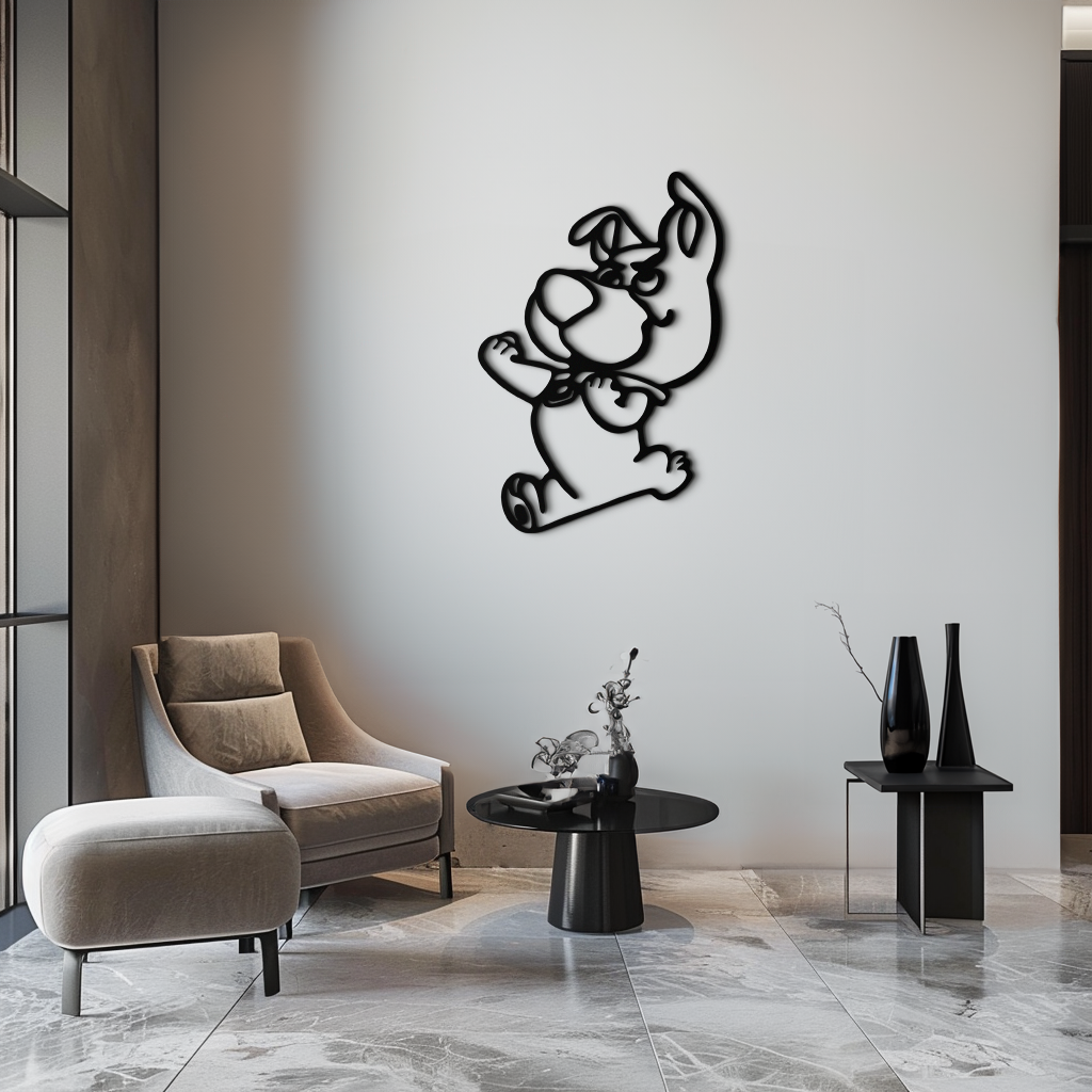 Scrappy-Doo Metal Wall Art – Playful Cartoon Character Silhouette for Fans- KAF658