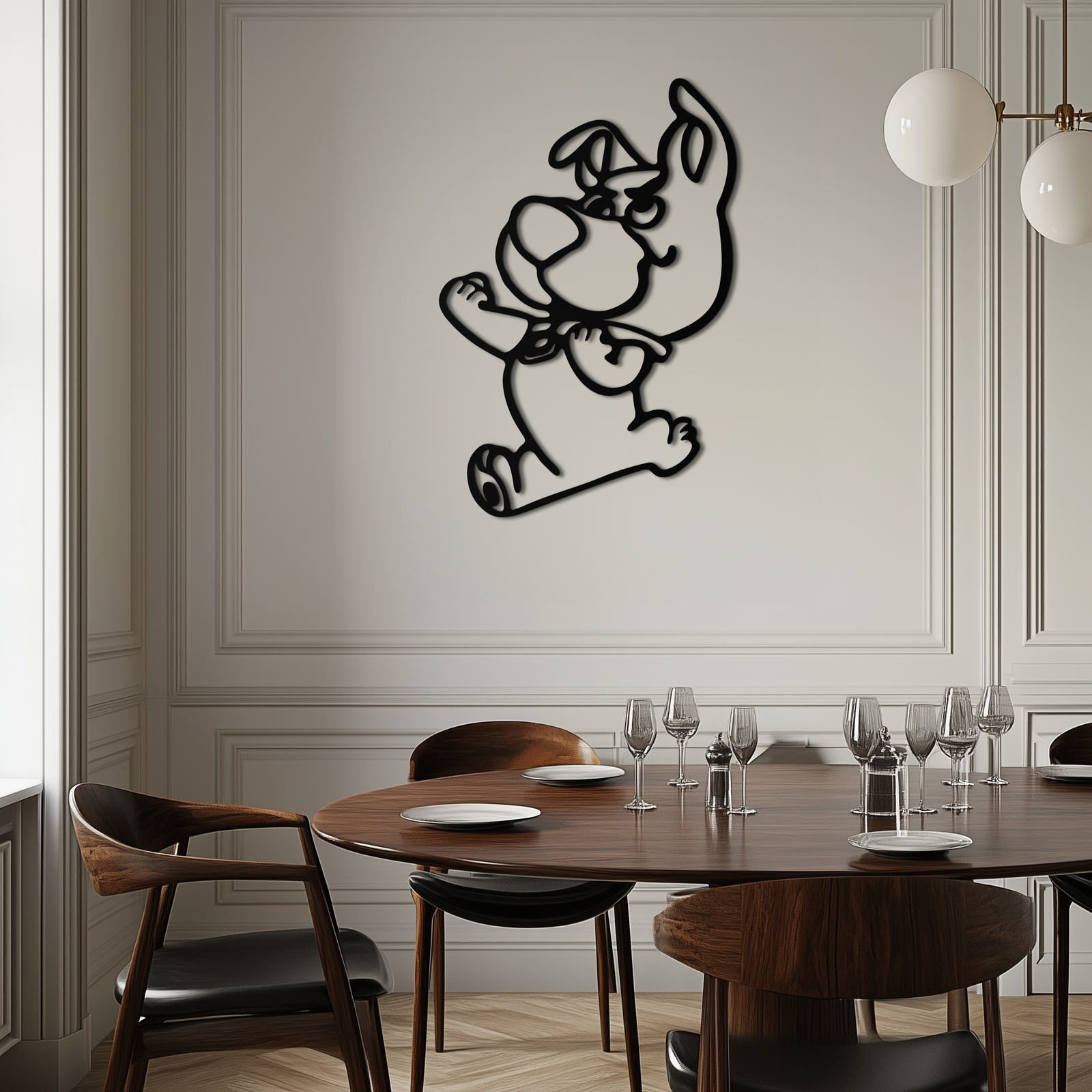 Scrappy-Doo Metal Wall Art – Playful Cartoon Character Silhouette for Fans- KAF658