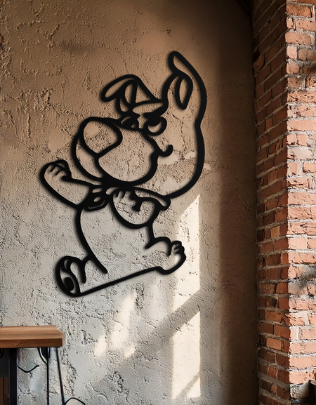 Scrappy-Doo Metal Duvar Sanatı – Hayranlar İçin Eğlenceli Çizgi Film Karakteri Silüeti - KAF658