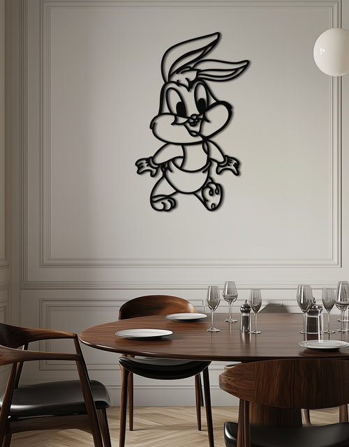 Resmi Galeri görüntüleyicisine yükleyin, Baby Bugs Bunny Metal Duvar Sanatı – Hayranlar İçin Klasik Çizgi Film Karakteri Silüeti - KAF659

