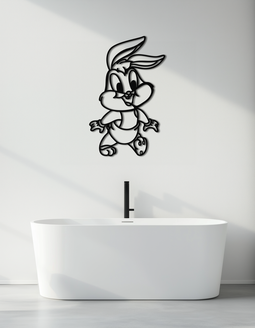 Resmi Galeri görüntüleyicisine yükleyin, Baby Bugs Bunny Metal Duvar Sanatı – Hayranlar İçin Klasik Çizgi Film Karakteri Silüeti - KAF659

