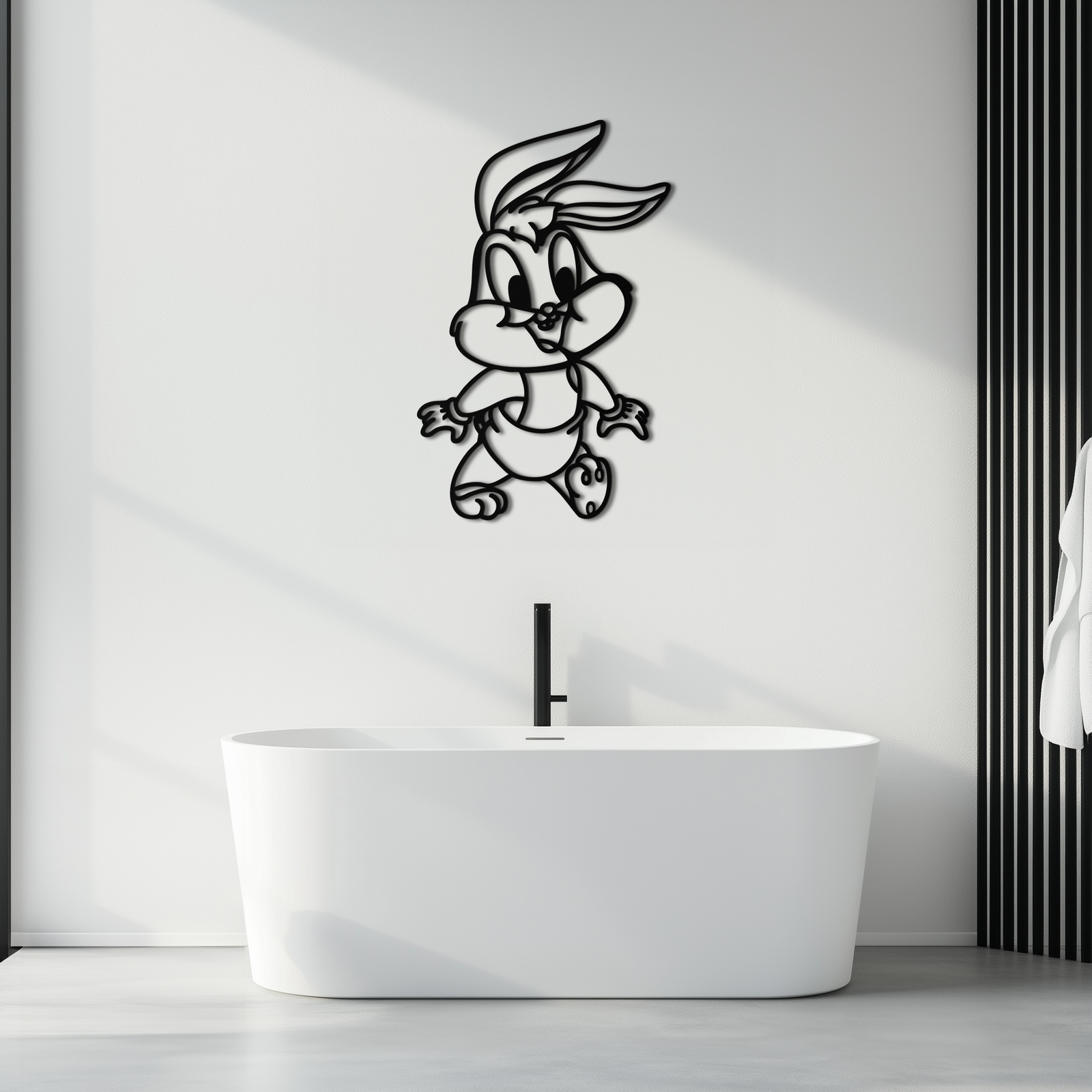Baby Bugs Bunny Metal Duvar Sanatı – Hayranlar İçin Klasik Çizgi Film Karakteri Silüeti - KAF659