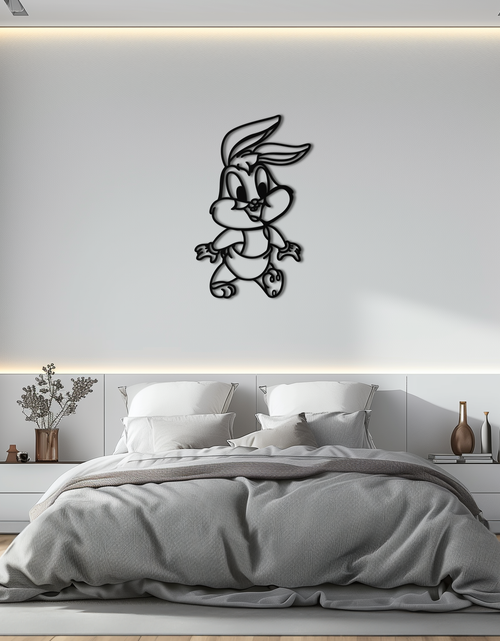 Resmi Galeri görüntüleyicisine yükleyin, Baby Bugs Bunny Metal Duvar Sanatı – Hayranlar İçin Klasik Çizgi Film Karakteri Silüeti - KAF659
